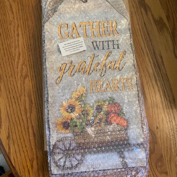 Thankgiving Hanging Plaque NIB - Picture 2 of 5